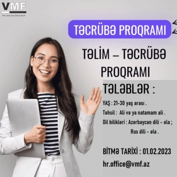 TƏLİM - TƏCRÜBƏ PROQRAMI elan edir