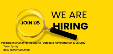 "Database Administration & Security" ixtisası üzrə müəllim vakansiyası
