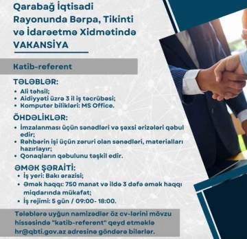Katib-referent vakansiyası