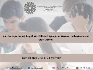 Şəki-Zaqatala Regional Təhsil İdarəsi tabeliyindəki ümumi təhsil müəssisələrində hal-hazırda vakant yerlər