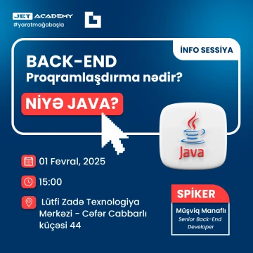 “Back-End Proqramlaşdırma nədir? Niyə Java?” suallarına bu İnfo Sessiyada cavab tapın! (ÖDƏNİŞSİZ)