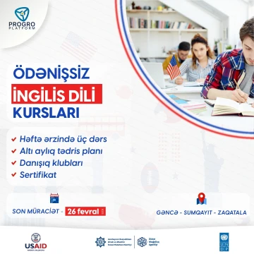İngilis dilini təkmilləşdirmək istəyən gənclərin nəzərinə!