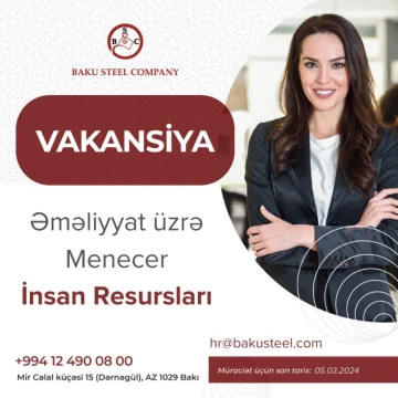 Əməliyyat üzrə Menecer vakansiyası