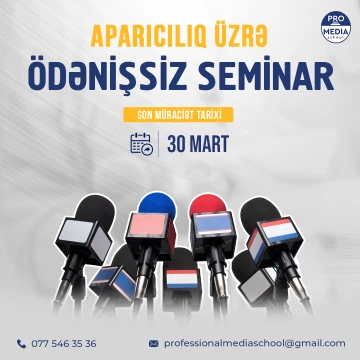 TV Aparıcılıq üzrə ÖDƏNİŞSİZ seminar