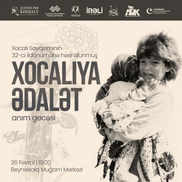 “Xocalıya ədalət” adlı ədəbi tədbir keçiriləcək
