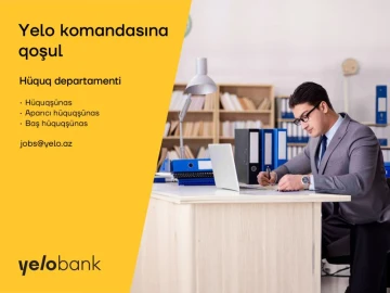 Hüquq departamentində hüquqşünas/aparıcı/baş hüquqşünas vakansiyası