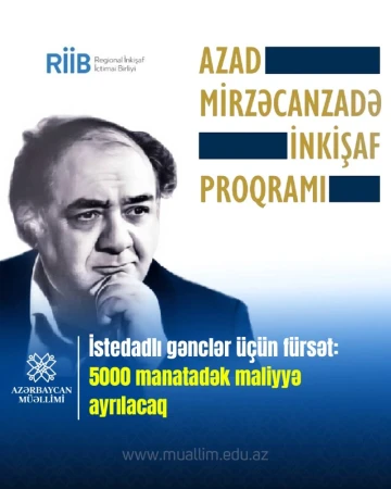 “Regional İnkişaf” İctimai Birliyi (RİİB) Azad Mirzəcanzadə İnkişaf Proqramının növbəti mərhələsinə start verir! (5000 manatadək maliyyə dəstəyi )