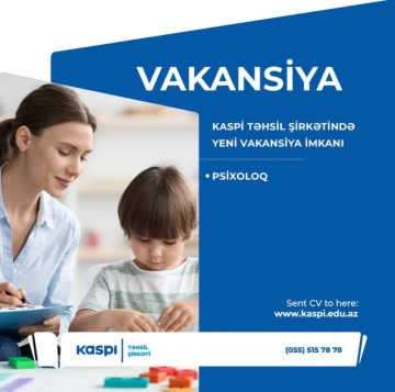 Kaspi liseyində Psixoloq vakansiyası