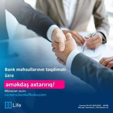 Bank Məhsullarının Təqdimatı Üzrə Kiçik Ekspert vakansiyası