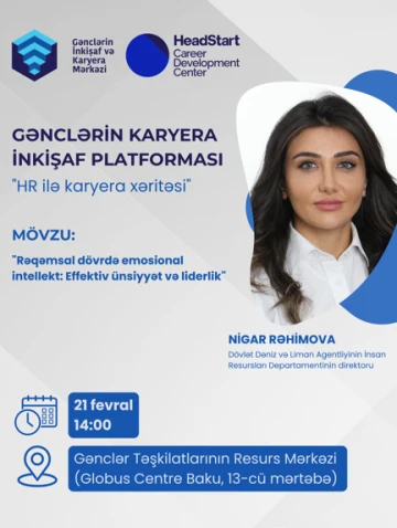 "HR ilə karyera xəritəsi"  adlı ödənişsiz təlim keçiriləcək