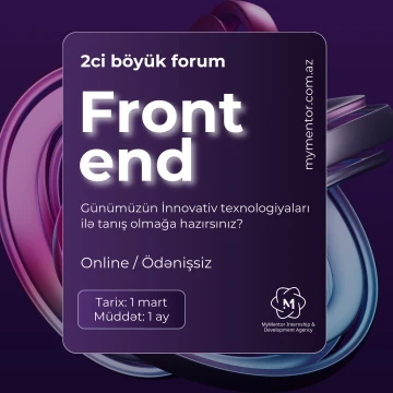 1 Aylıq Ödənişsiz innovativ Frontend təlimi