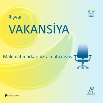 Məlumat mərkəzi üzrə mütəxəssis vakansiyası