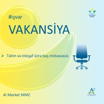 Təlim və inkişaf üzrə baş mütəxəssis vakansiyası