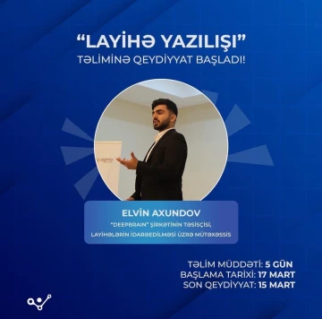"Layihə yazılışı” təliminə start verilir