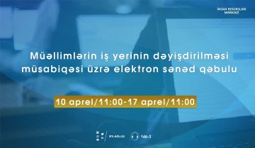 Müəllimlərin iş yerinin dəyişdirilməsi müsabiqəsi başlayır