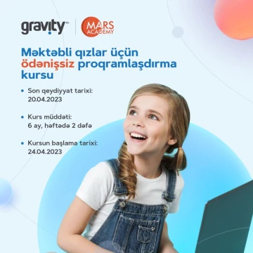 Qızlar üçün ödənişsiz "CodePro" proqramlaşdırma kursu təşkil olunacaq
