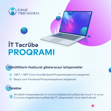 Agentlik İT sahəsi üzrə Könüllü proqramı layihəsi elan edir
