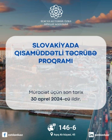 Slovakiyada qısamüddətli təcrübə proqramı