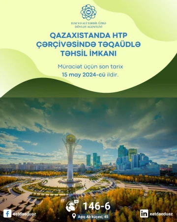 Qazaxıstanda HTP çərçivəsində təqaüdlə təhsil imkanı