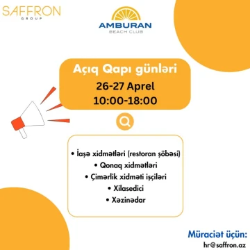 Amburan İstirahət Mərkəzi “Açıq Qapı Günü" elan edir!