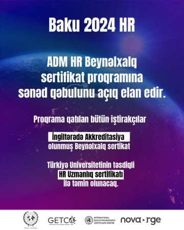 Azərbaycan Diplomatiya Mərkəzi tərəfindən 3 həftəlik HR Təlimi + HR Global Forumda ödənişsiz iştirak