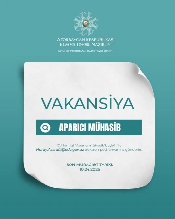 Dövlət Proqramı İdarəetmə Qrupu vakansiya elan edir