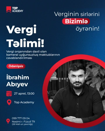 Vergi Təlimi – Ödənişsiz Seminar!