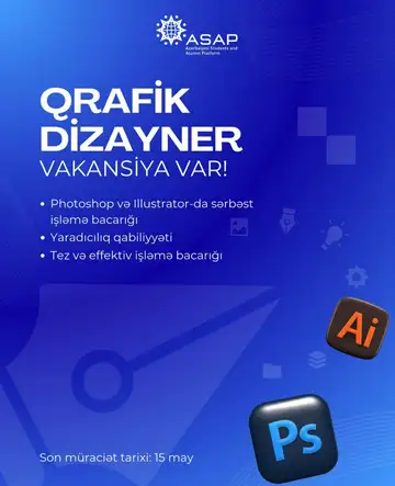 ASAP Qrafik dizayner vəzifəsi üzrə vakansiya elan edir