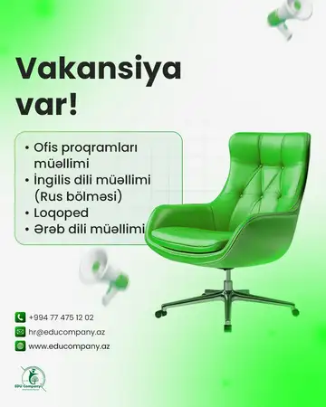 "EDU Company Təhsil Şirkəti aşağıda göstərilən müəllim vakansiyaları üzrə vakansiya elan edir
