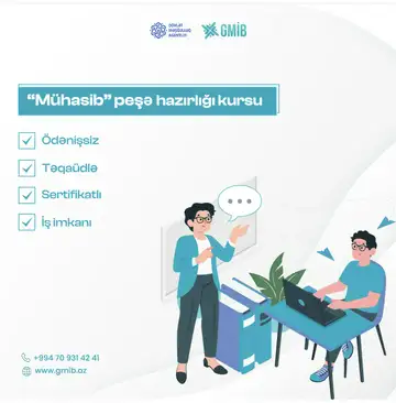 GMİB tərəfindən “Mühasib” peşə hazırlığı təlimi  keçiriləcək (ÖDƏNİŞSİZ)