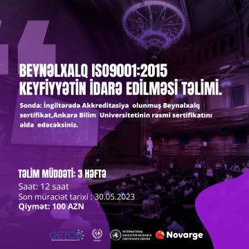 ADM ISO 9001:2015 Beynəlxalq Sertifikat Proqramını ödənişsiz təklif edir