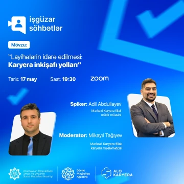 "Layihələrin idarə edilməsi: Karyera inkişafı yolları" adlı ödənişsiz vebinar