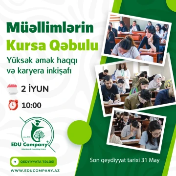 Azərbaycan və Rus bölməsi üzrə MÜƏLLİMLƏRİN KURSA QƏBUL İMTAHANI keçiriləck