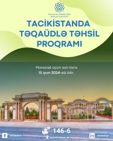Tacikistanda təqaüdlə təhsil proqramı