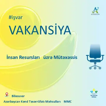 "İnsan resursları üzrə mütəxəssis ( Biləsuvar ) " vakansiyası 