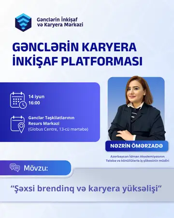 "Şəxsi brendinq və karyera yüksəlişi" təlimi  (ÖDƏNİŞSİZ və SERTİFİKATLI)