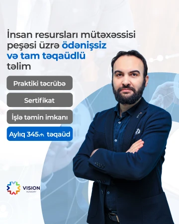 "İnsan Resursları" və "İnteryer / Eksteryer dizayn" sahələri üzrə ÖDƏNİŞSİZ və TƏQAÜDLÜ peşə hazırlığı təlimləri