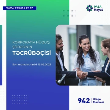 Korporativ hüquq şöbəsi - Korporativ hüquq şöbəsinin təcrübəçisi vakansiyası