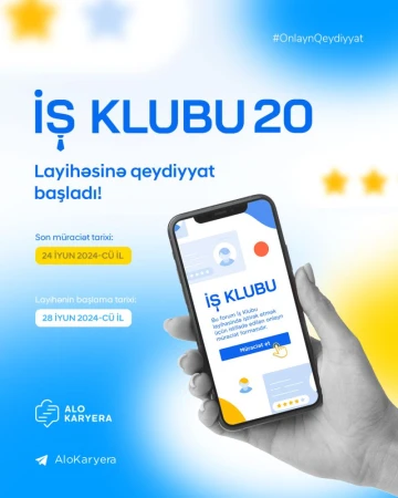 “İş Klubu 20” layihəsinə qeydiyyat başlayıb