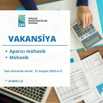 “Aparıcı mühasib” və “Mühasib”  vəzifələri üzrə vakansiya