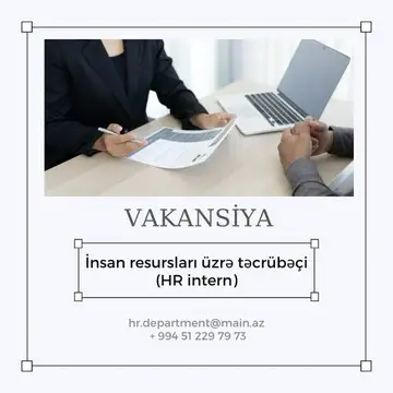  "İnsan resursları üzrə təcrübəçi (HR intern)" vəzifəsi üzrə vakansiya
