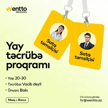 Maaşlı Yay Təcrübə Proqramı – Satış Təmsilçisi