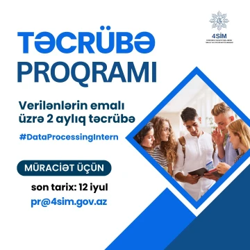 4SİM verilənlərin emalı üçün  2 aylıq təcrübə proqramı