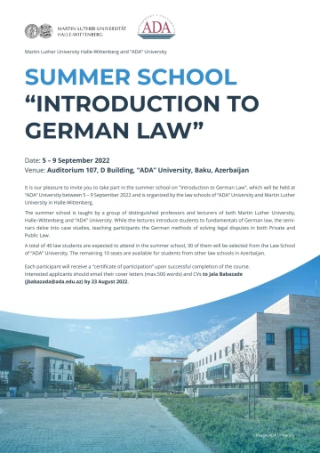 Summer school  "Introduction to German Law"