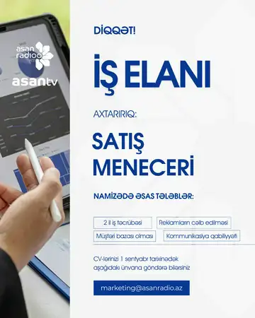 Satış meneceri axtarılır