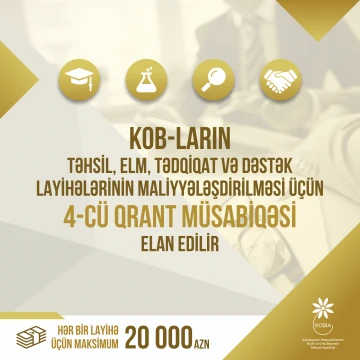 KOB-ların təhsil, elm, tədqiqat və dəstək layihələrinin maliyyələşdirilməsi ilə bağlı 4-cü qrant müsabiqəsi elan edilir