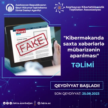 Jurnalistlər və media nümayəndələri üçün “Kiberməkanda saxta xəbərlərlə mübarizə” adlı təlim keçiriləcək
