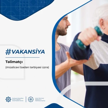 Təlimatçı (müalicəvi bədən tərbiyəsi üzrə) (Bərdə regional DOST Mərkəzi) vakansiyas;
