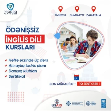 İngilis dilini təkmilləşdirmək istəyən gənclərin nəzərinə!
