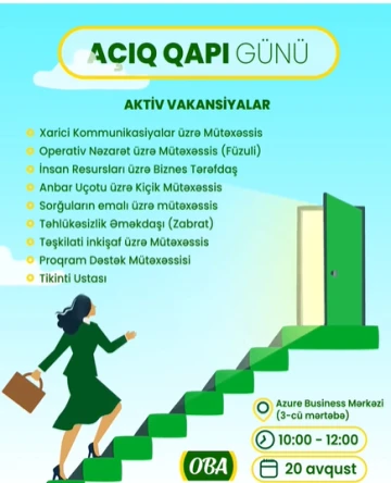 "OBA Market MMC" açıq qapı günü elan edir!